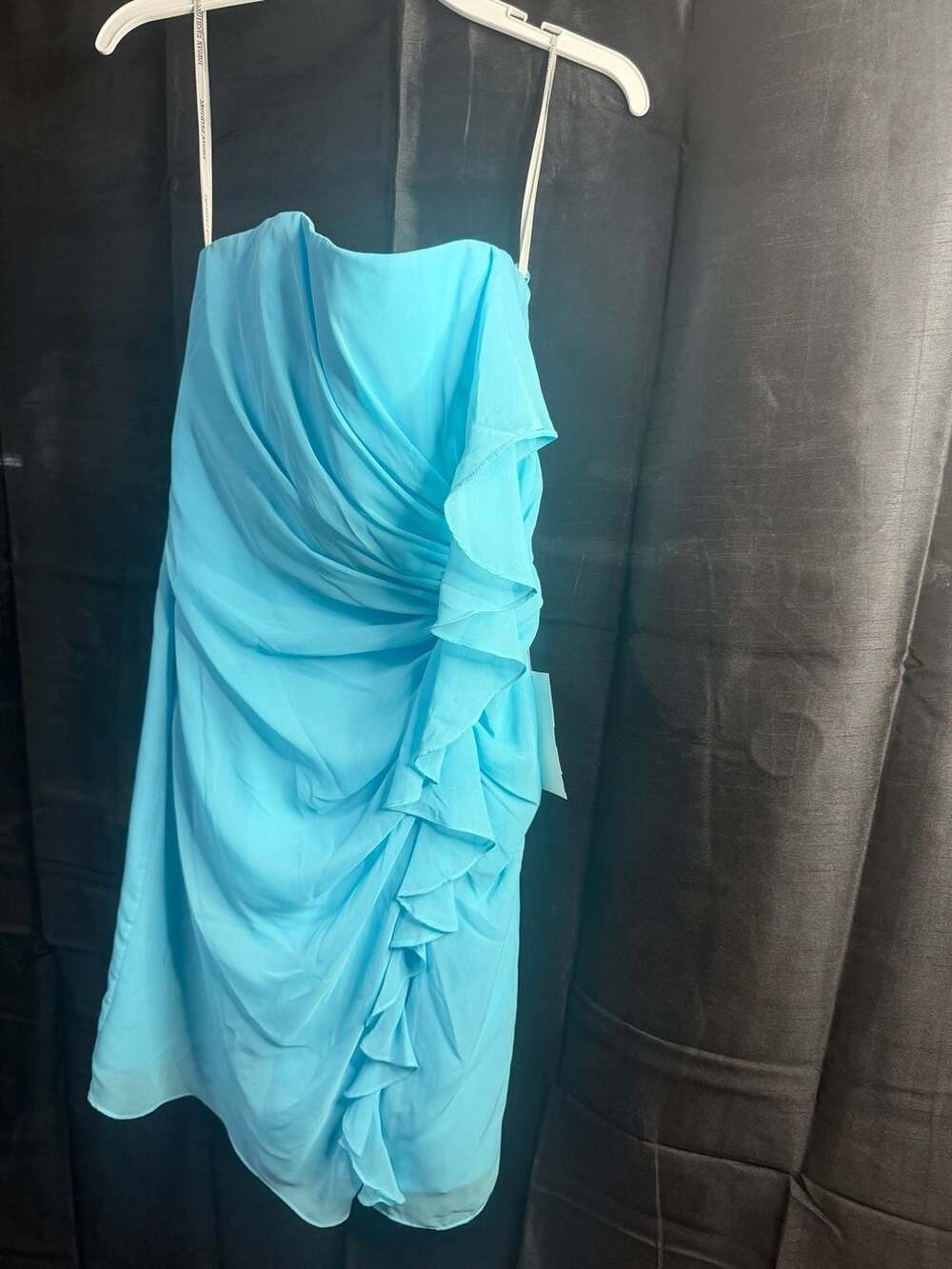 Demetrios Blue Topaz Chiffon Ruched Party Dress Size 8